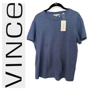 Vince 100% Linen V Neck Tee Shirt